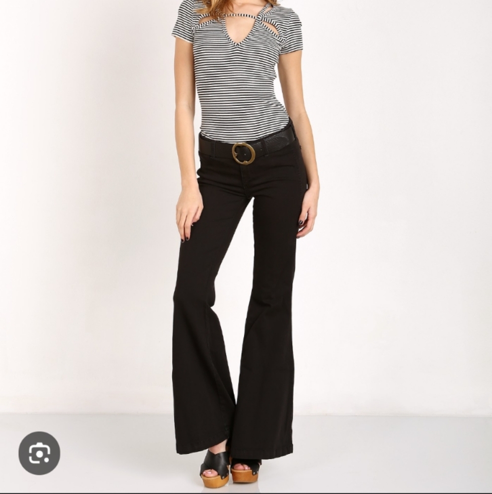 Free People Jolene Clean Denim Flare Jeans